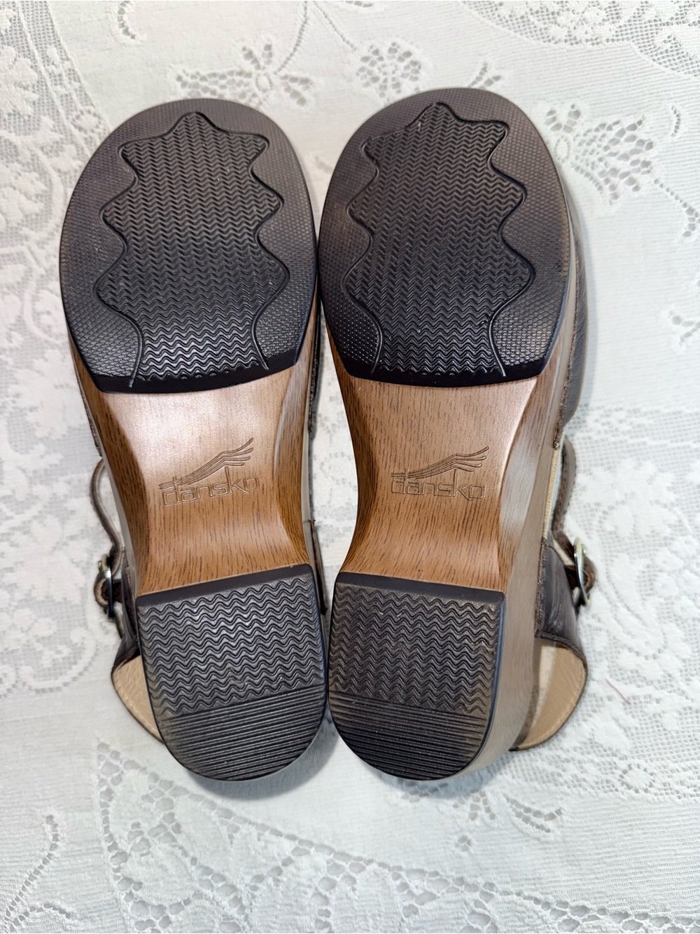 Dansko Sam Dark Brown Leather Mary Jane Slingback Clogs Size 41 US 10.5-11 - Picture 7 of 8
